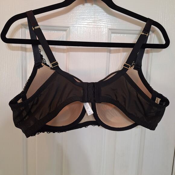 Cacique 42C Boost Balconette lingerie black lace strappy underwire bra - Picture 4 of 4